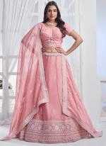 Pure Chiffon Peach Party Wear Embroidery Work Lehenga Choli